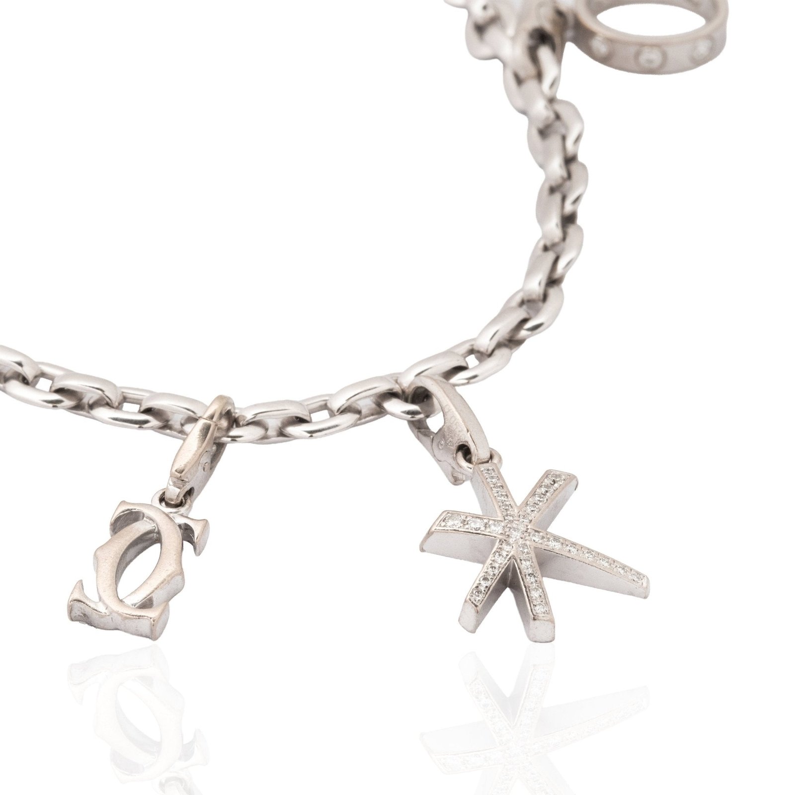Vintage Diamond Charm Bracelet, by Cartier - Image 4