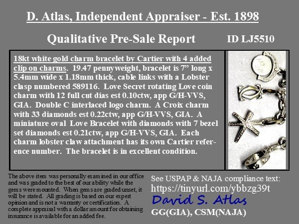 Vintage Diamond Charm Bracelet, by Cartier - Image 5
