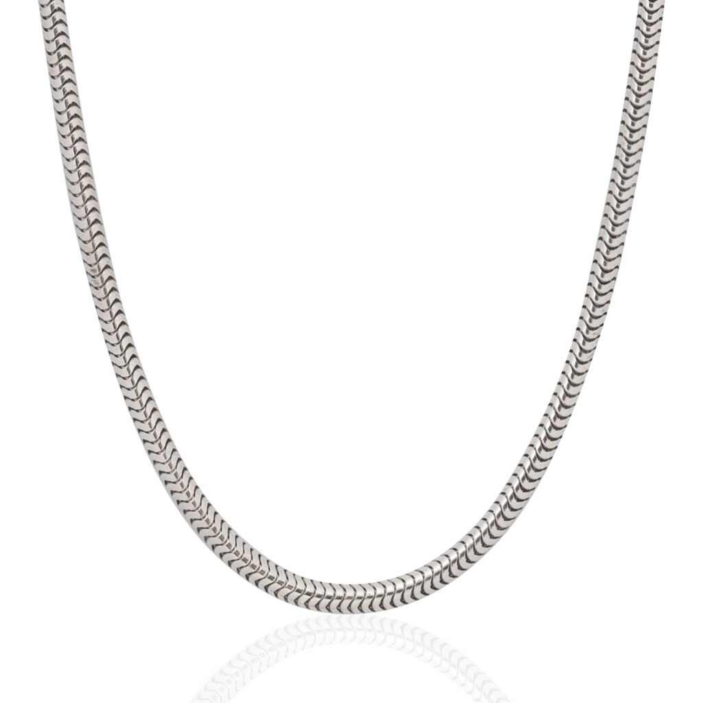 Vintage Silver Snake Chain Necklace, by Cartier