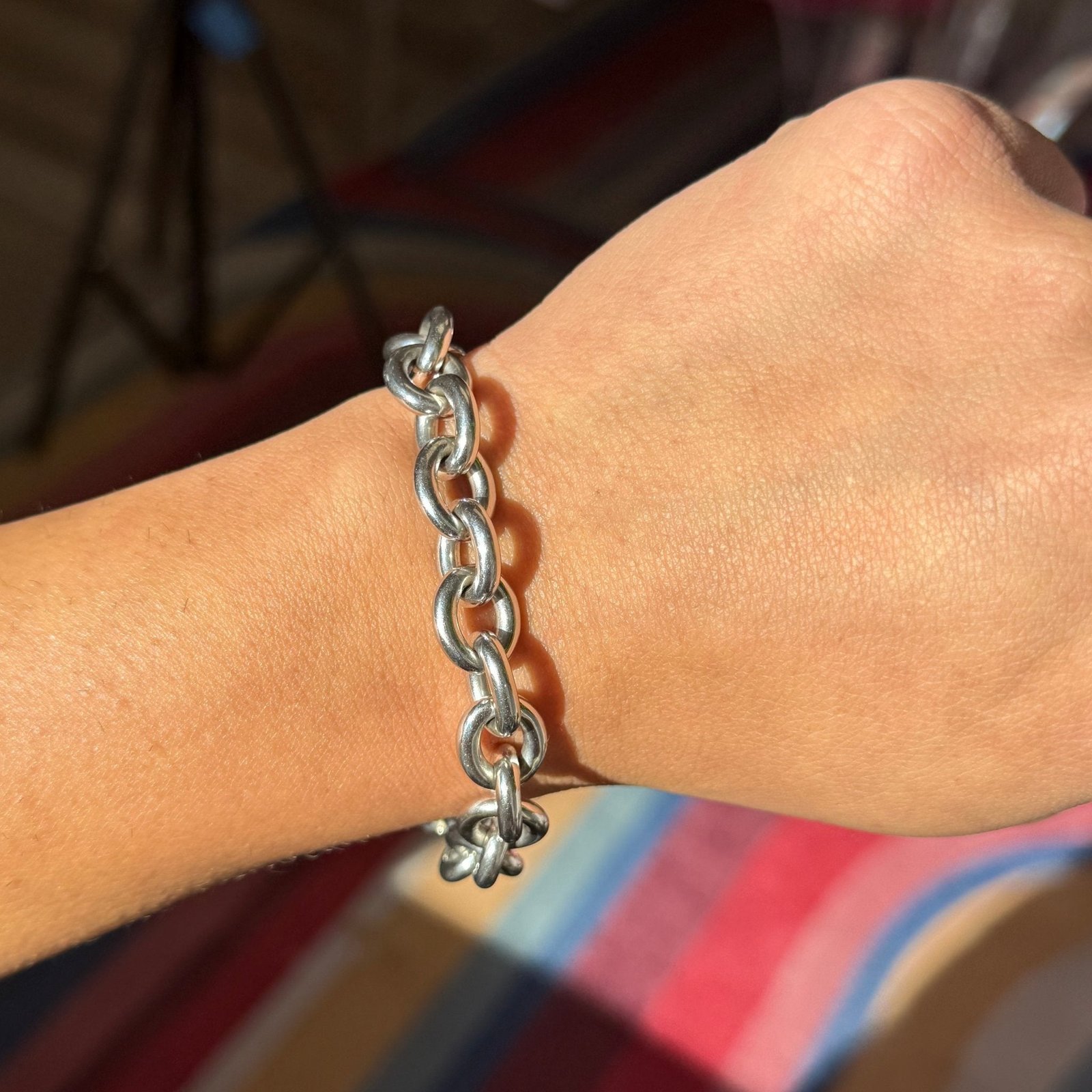 Vintage Chunky Oval Link Bracelet - Image 2