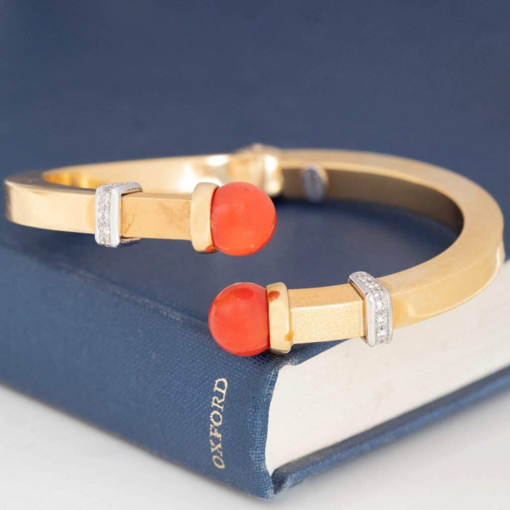 Vintage Coral Bypass Bangle