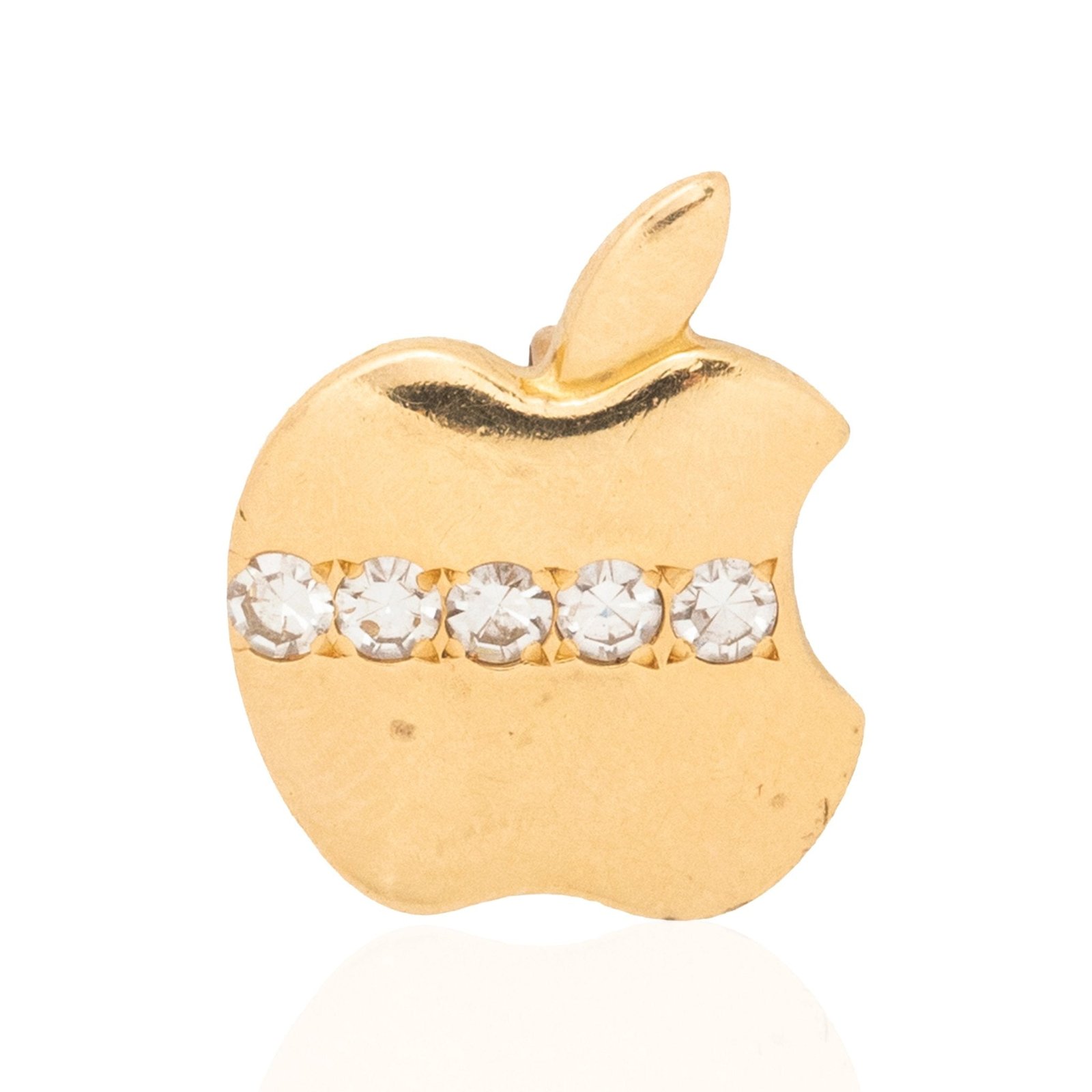 Vintage Diamond Apple Charm