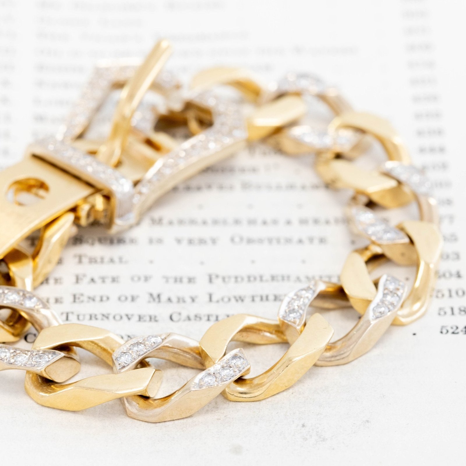 1.80ctw Vintage Diamond Buckle Curb Link Bracelet - Image 6