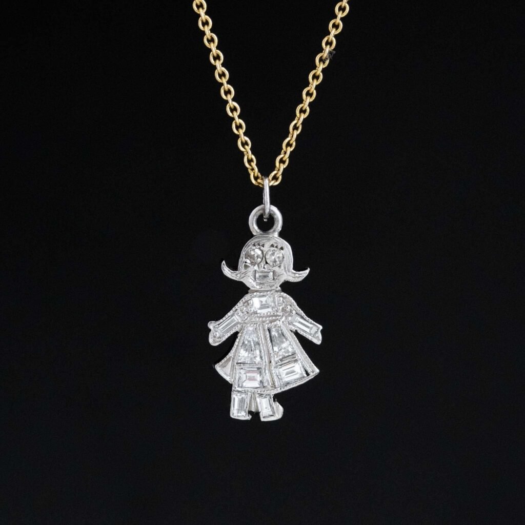 Vintage Diamond Dutch Doll Charm