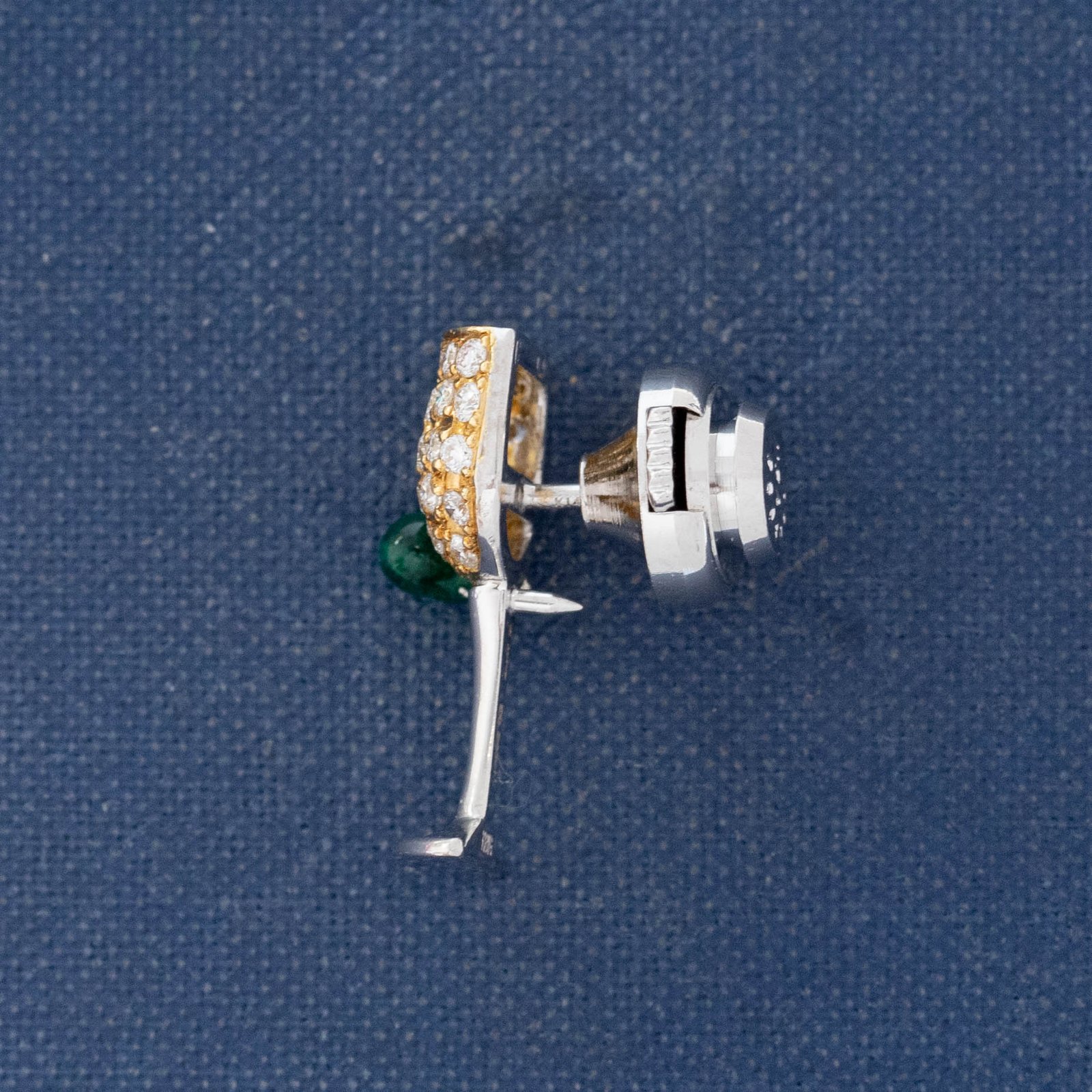 Vintage Diamond & Emerald Cocktail Pin - Image 5