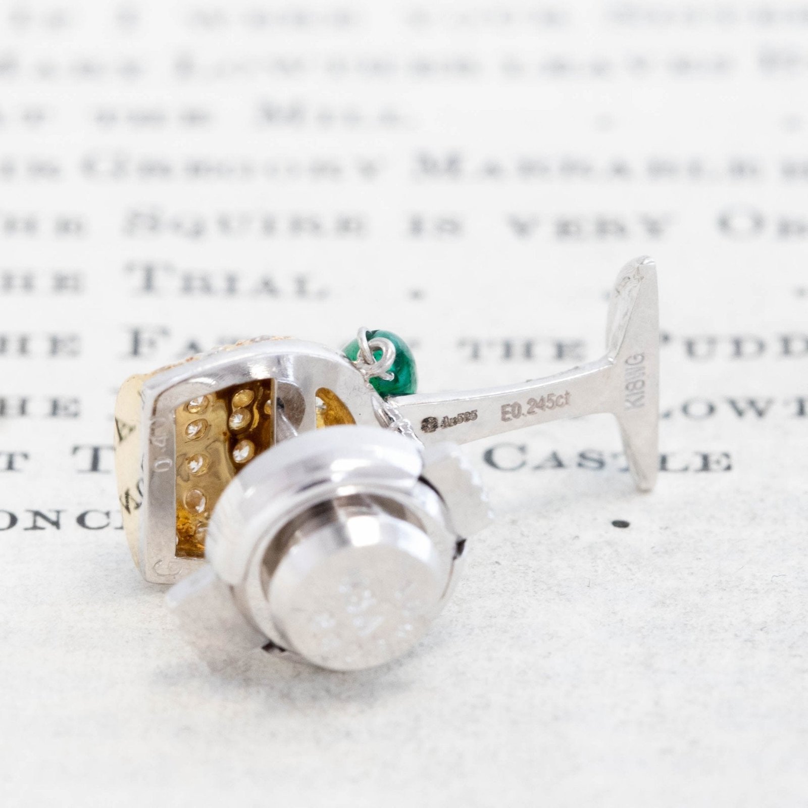 Vintage Diamond & Emerald Cocktail Pin - Image 3