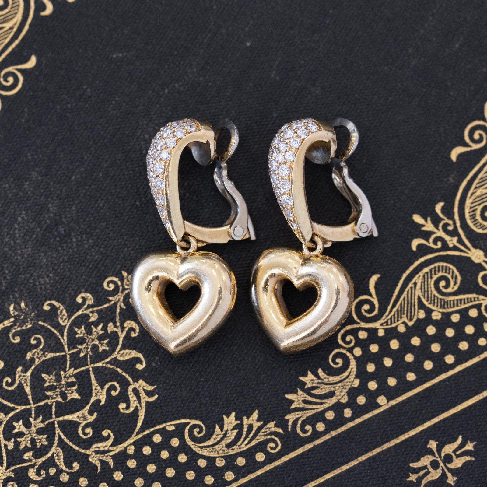Vintage Diamond Heart Drop Earrings by Chaumet - Image 7