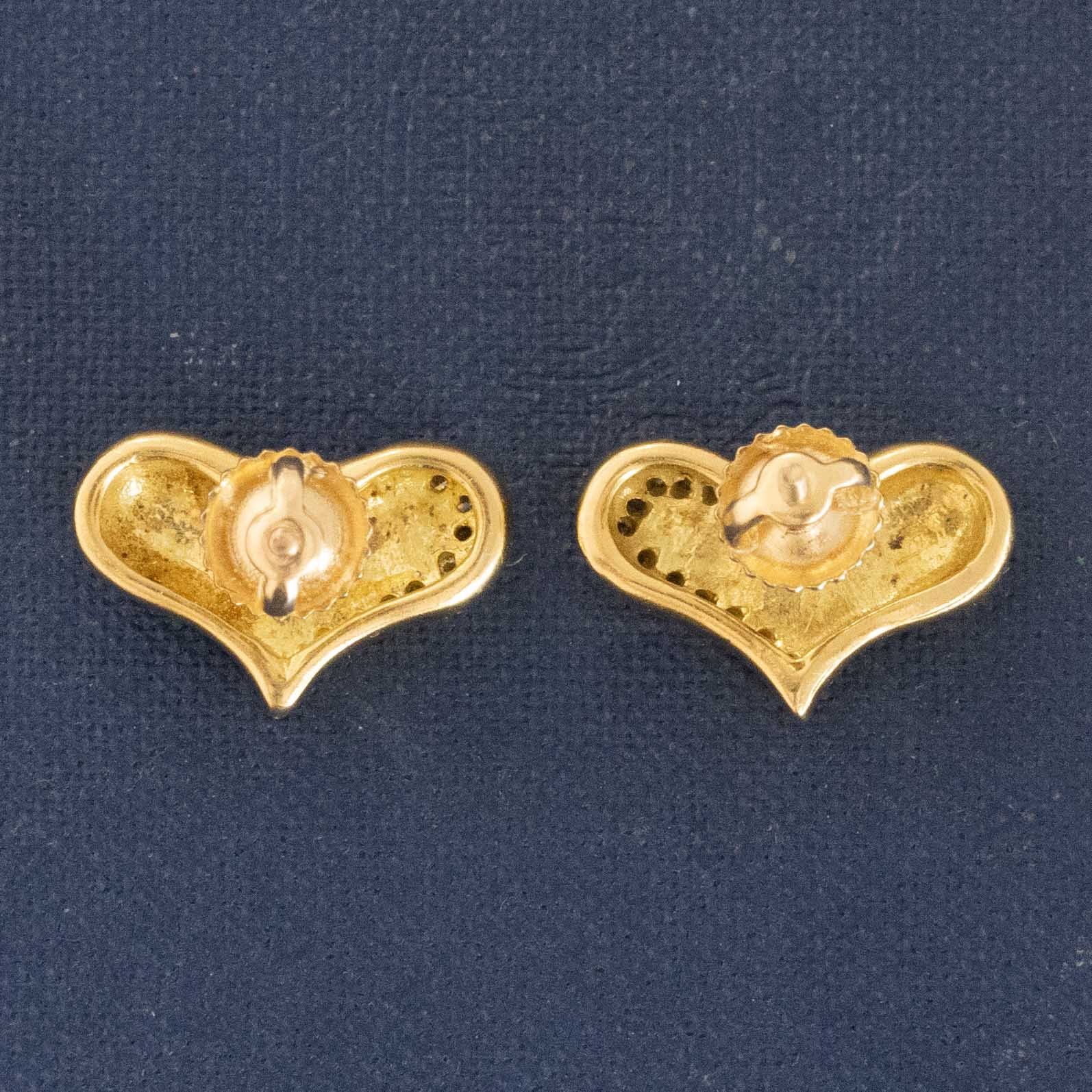 Vintage Diamond Heart Stud Earrings, by Angela Cummings - Image 5
