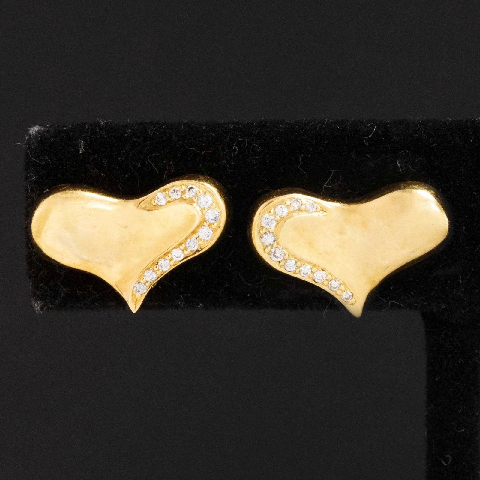 Vintage Diamond Heart Stud Earrings, by Angela Cummings