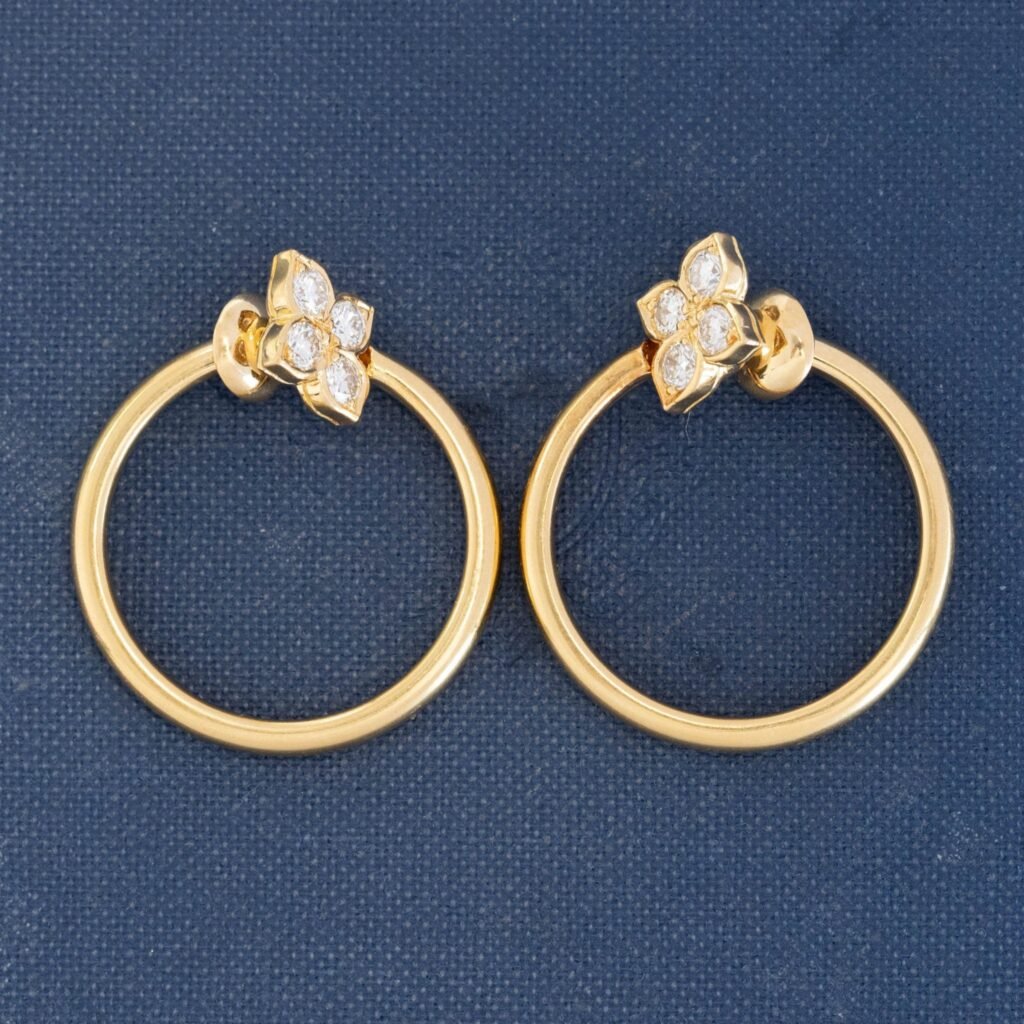 Vintage Diamond "Hindu" Hoop Earrings, by Cartier
