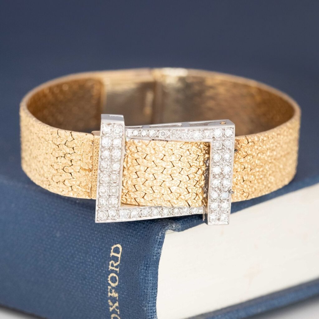 Vintage Diamond Ladies Hidden Watch Bracelet, by Baume & Mercier for Tiffany & Co.