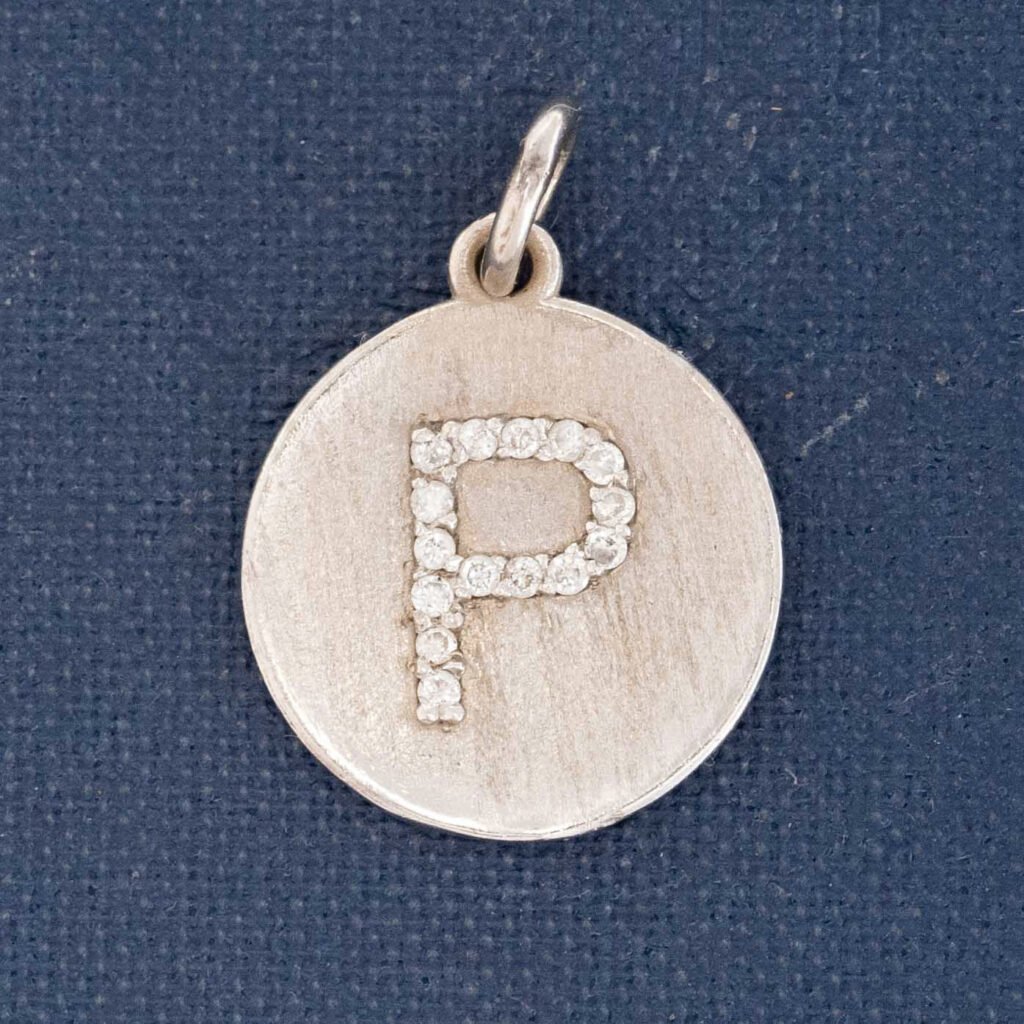 Vintage Diamond Letter P Charm/Pendant