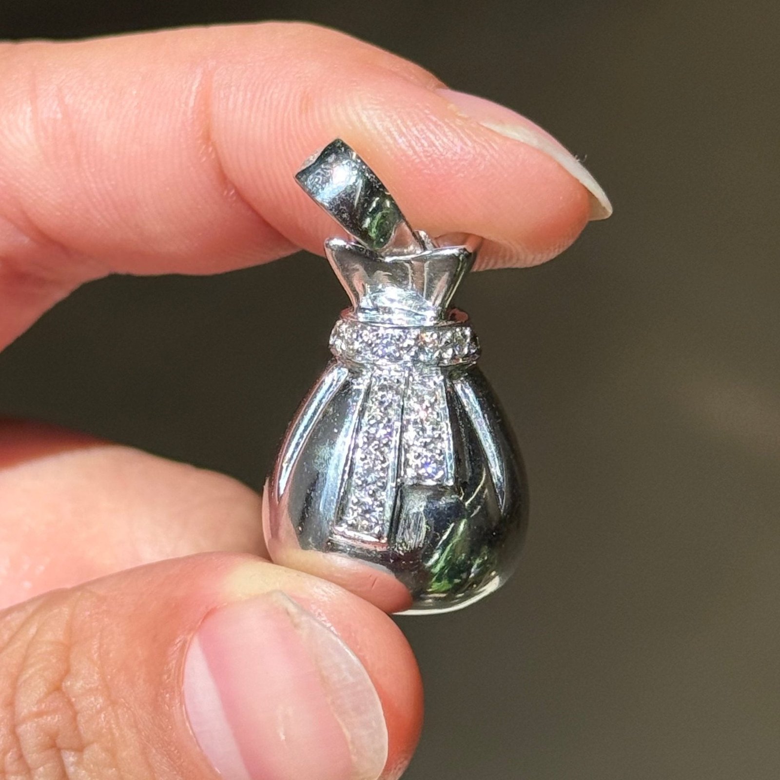 Vintage Diamond Money Bag Charm - Image 2