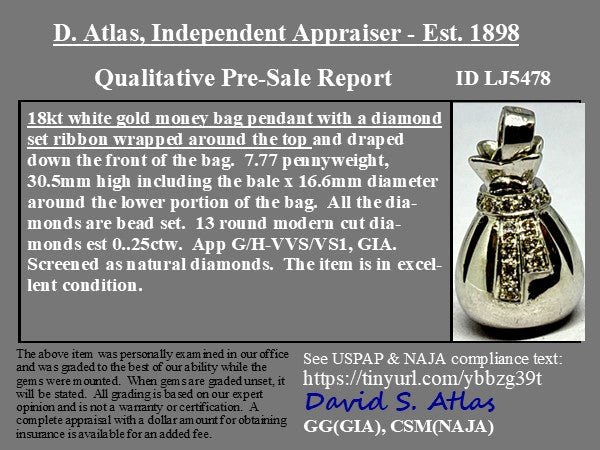 Vintage Diamond Money Bag Charm - Image 4