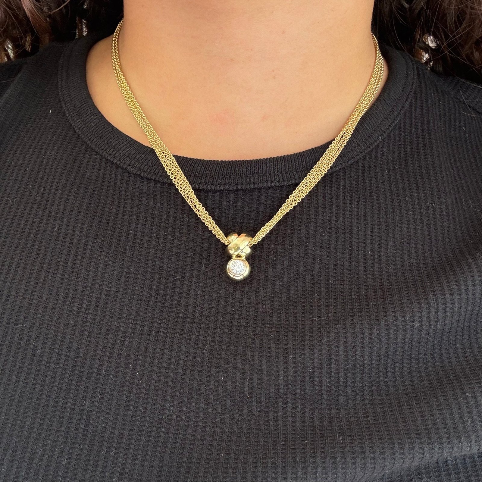 Vintage Diamond Quad Chain Pendant, Italian - Image 2
