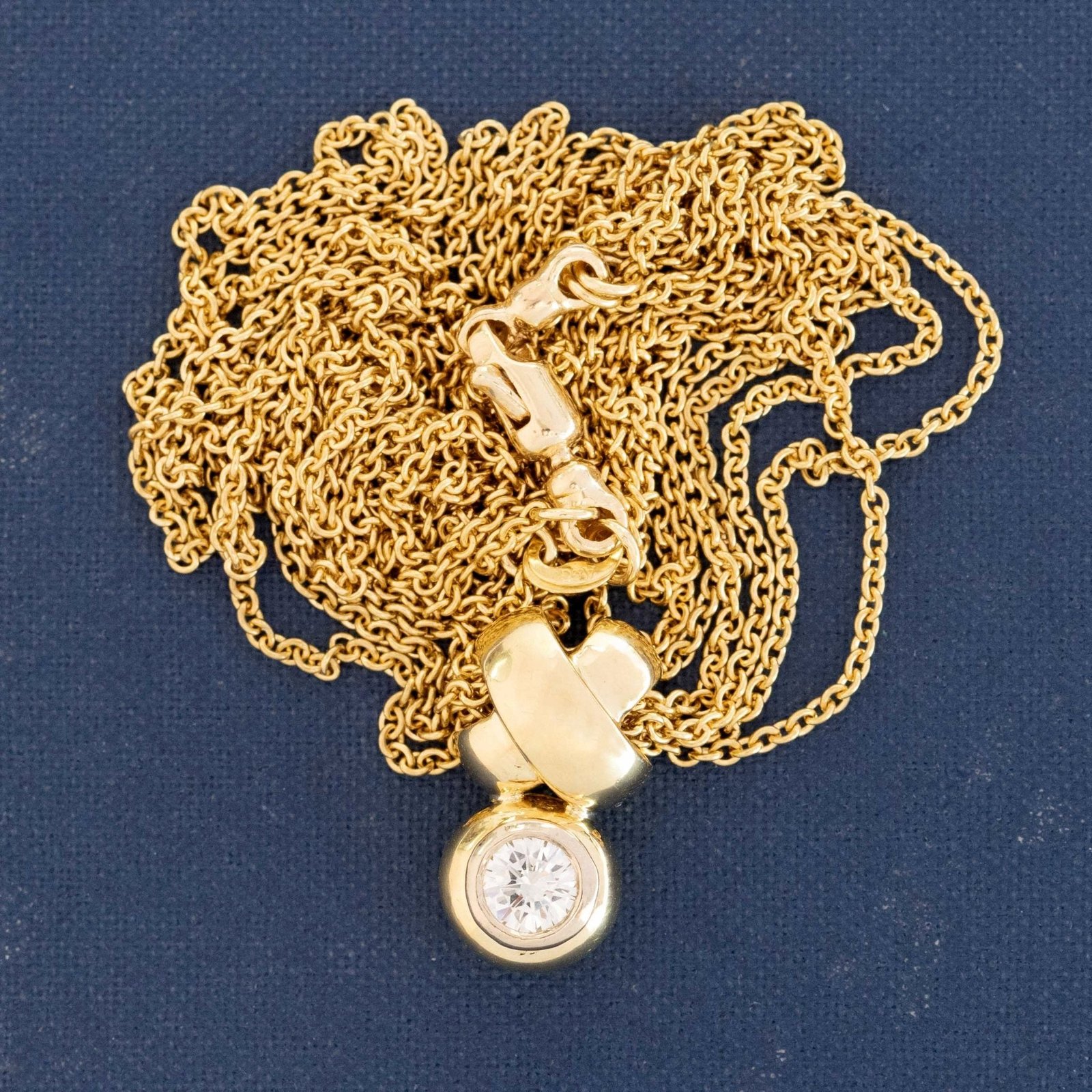 Vintage Diamond Quad Chain Pendant, Italian - Image 3