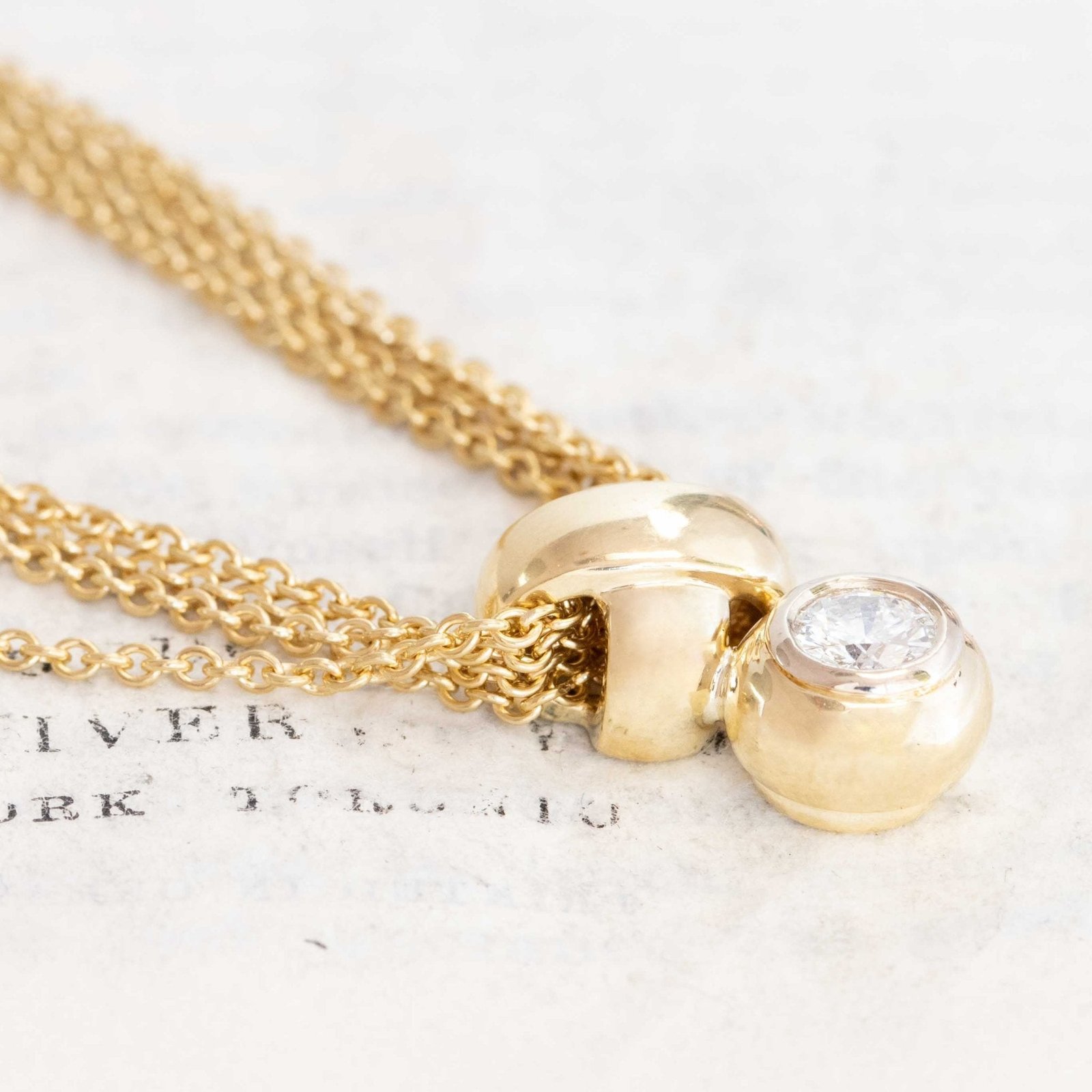 Vintage Diamond Quad Chain Pendant, Italian - Image 4