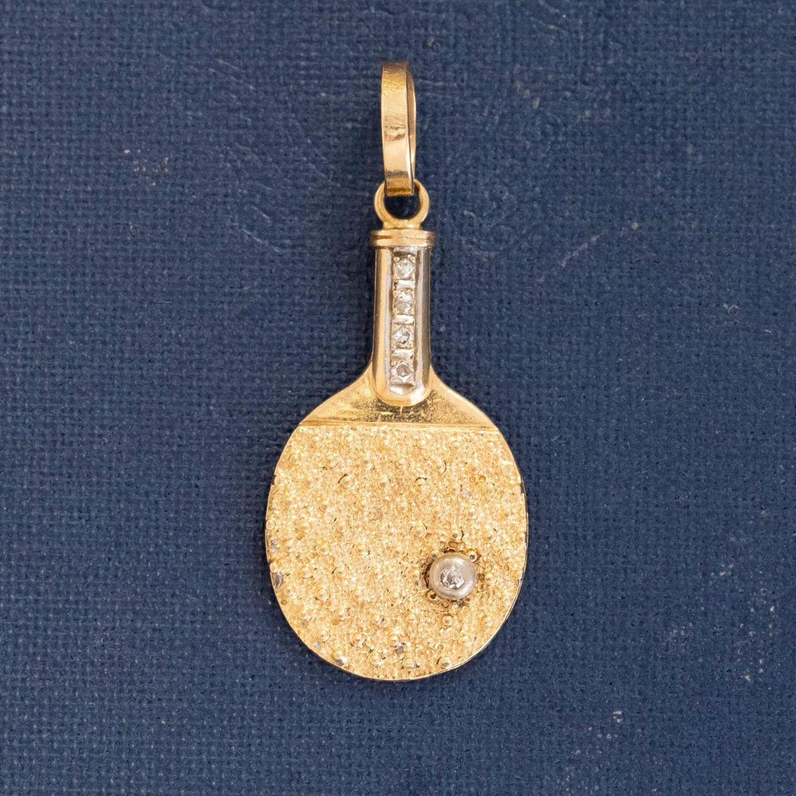Vintage Diamond Tennis Racquet Charm/Pendant