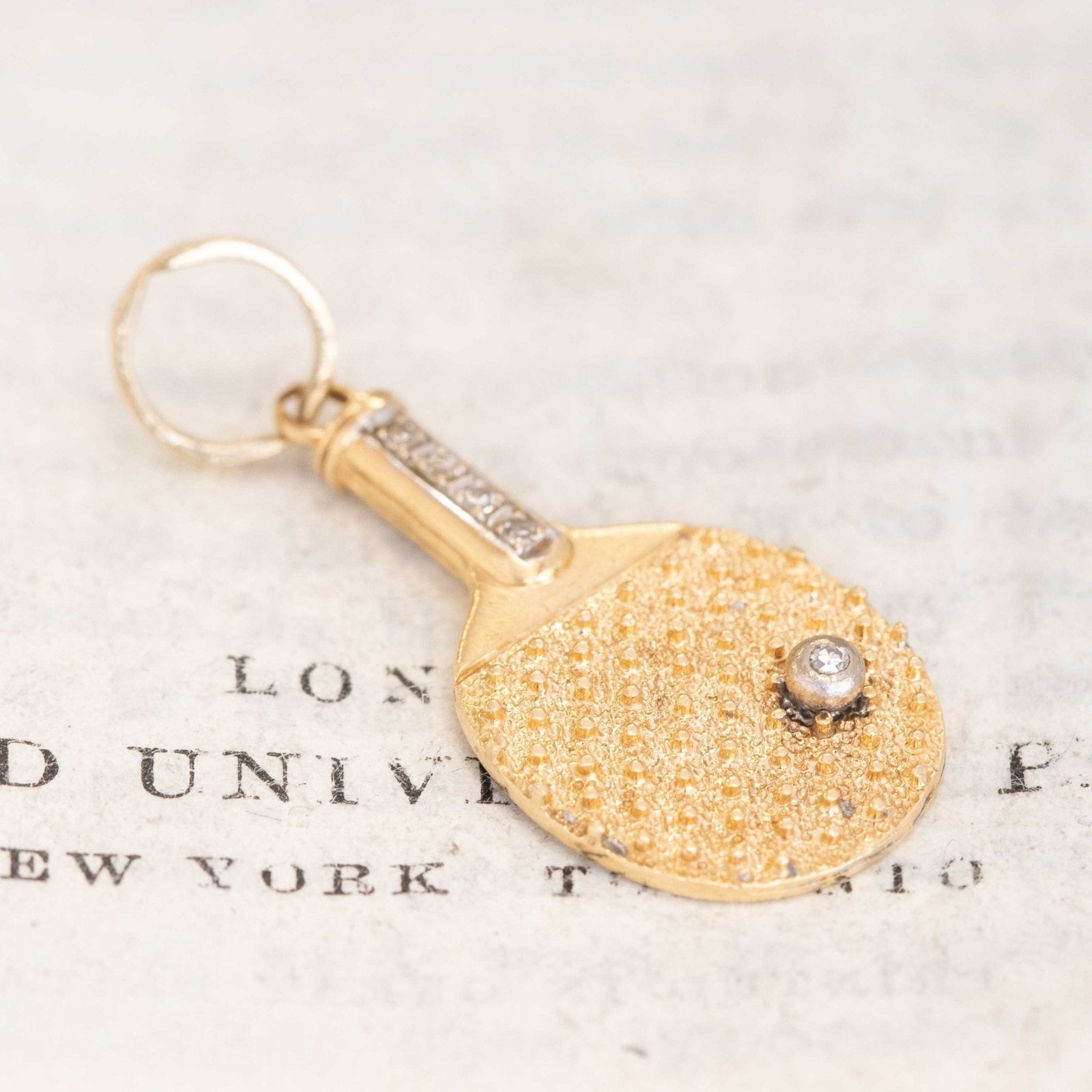 Vintage Diamond Tennis Racquet Charm/Pendant - Image 4