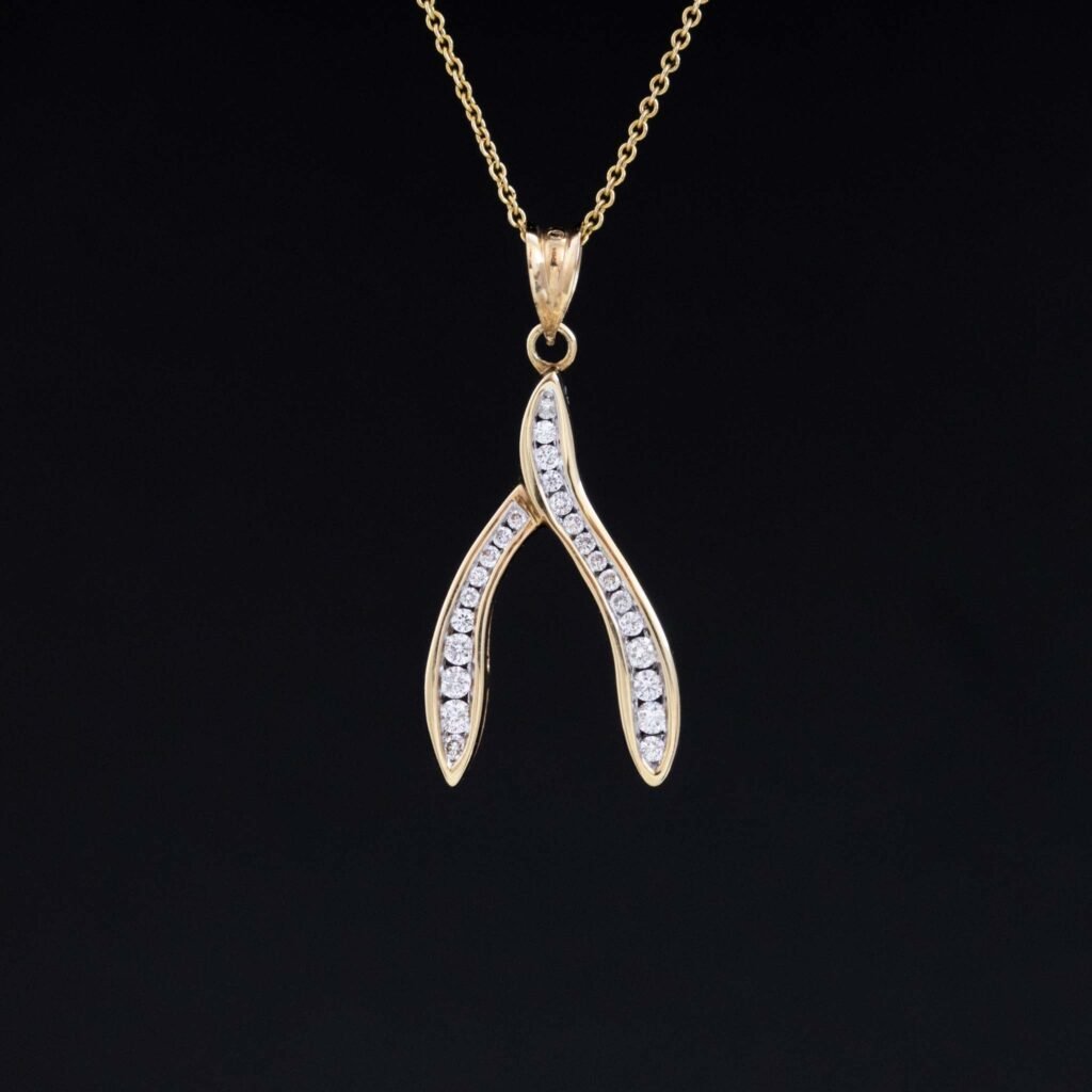 Vintage Diamond Wishbone Pendant
