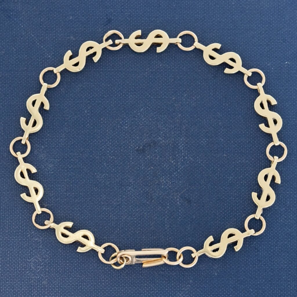 Vintage Dollar Sign Chain Bracelet