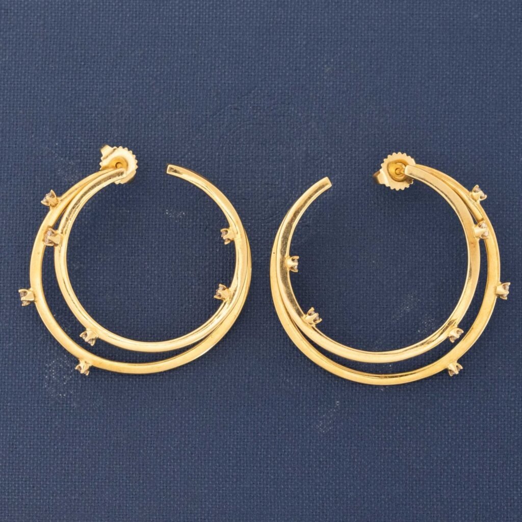 Vintage Double Hoop Diamond Earrings, by Tiffany & Co.