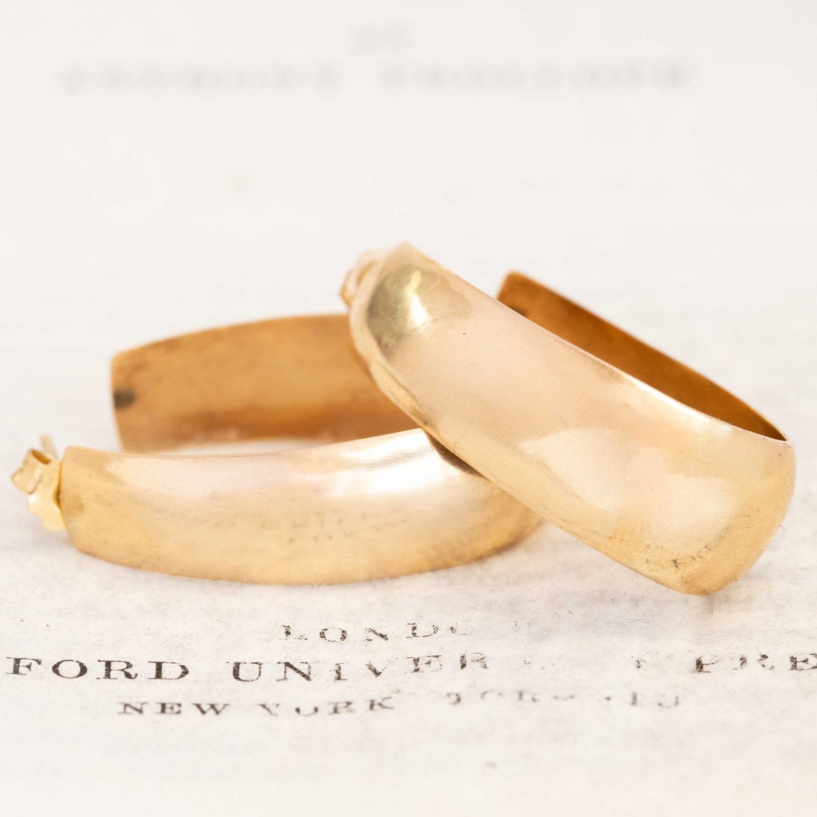Vintage Elongated Hoop Earrings - Image 3
