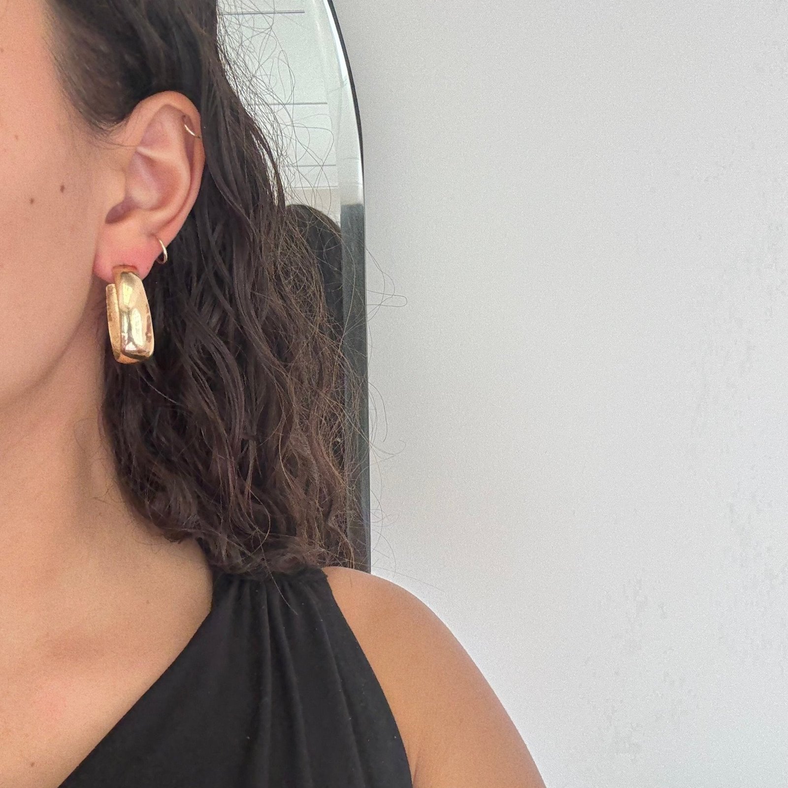 Vintage Elongated Hoop Earrings - Image 2