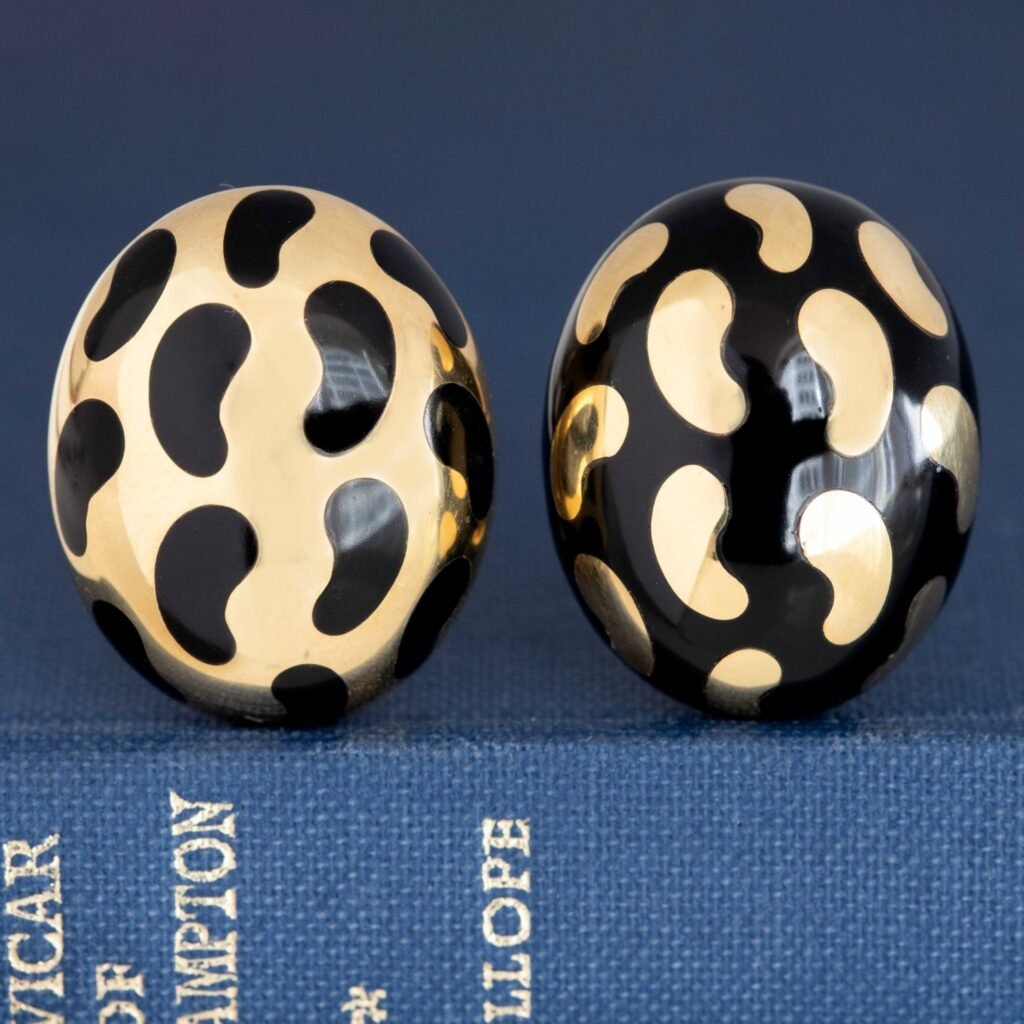 Vintage Enamel "Yin+Yang" Dome Earrings