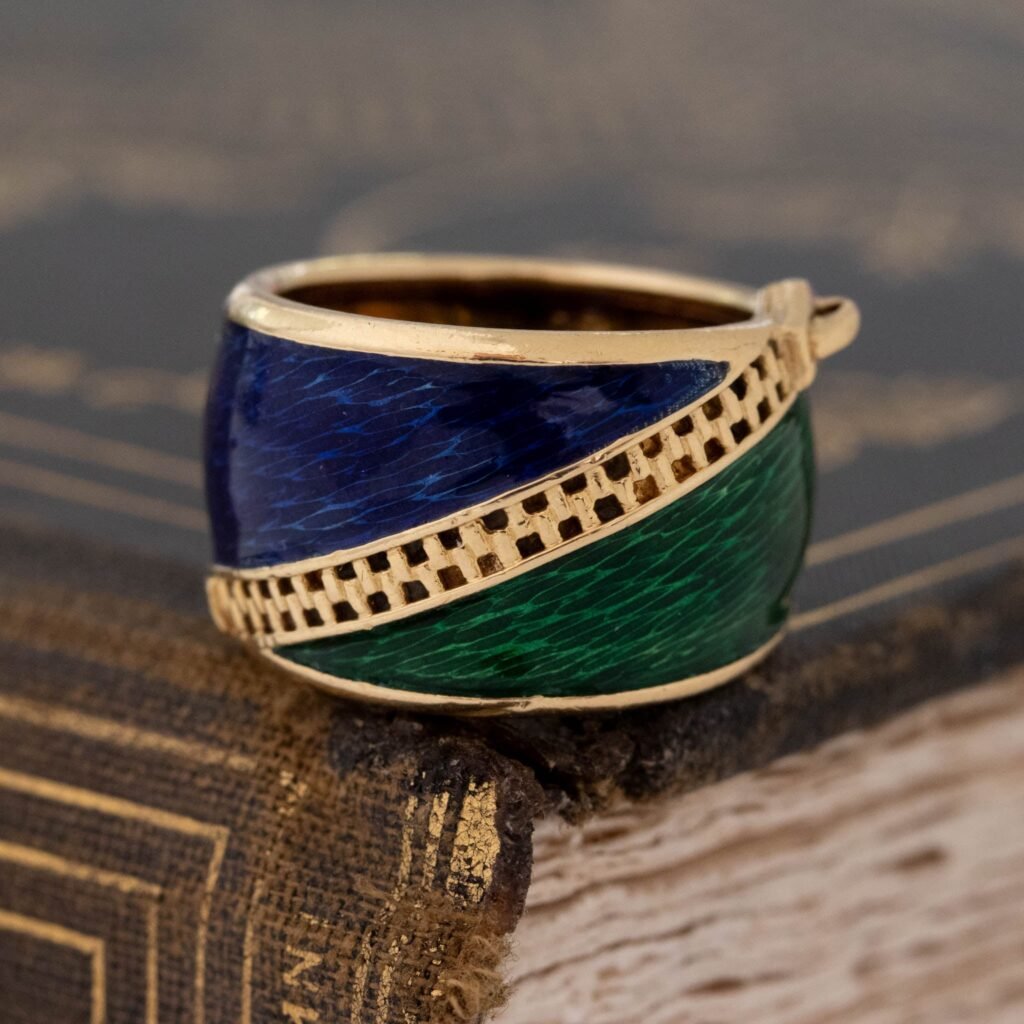 Vintage Enamel Zipper Band, by Kutchinsky