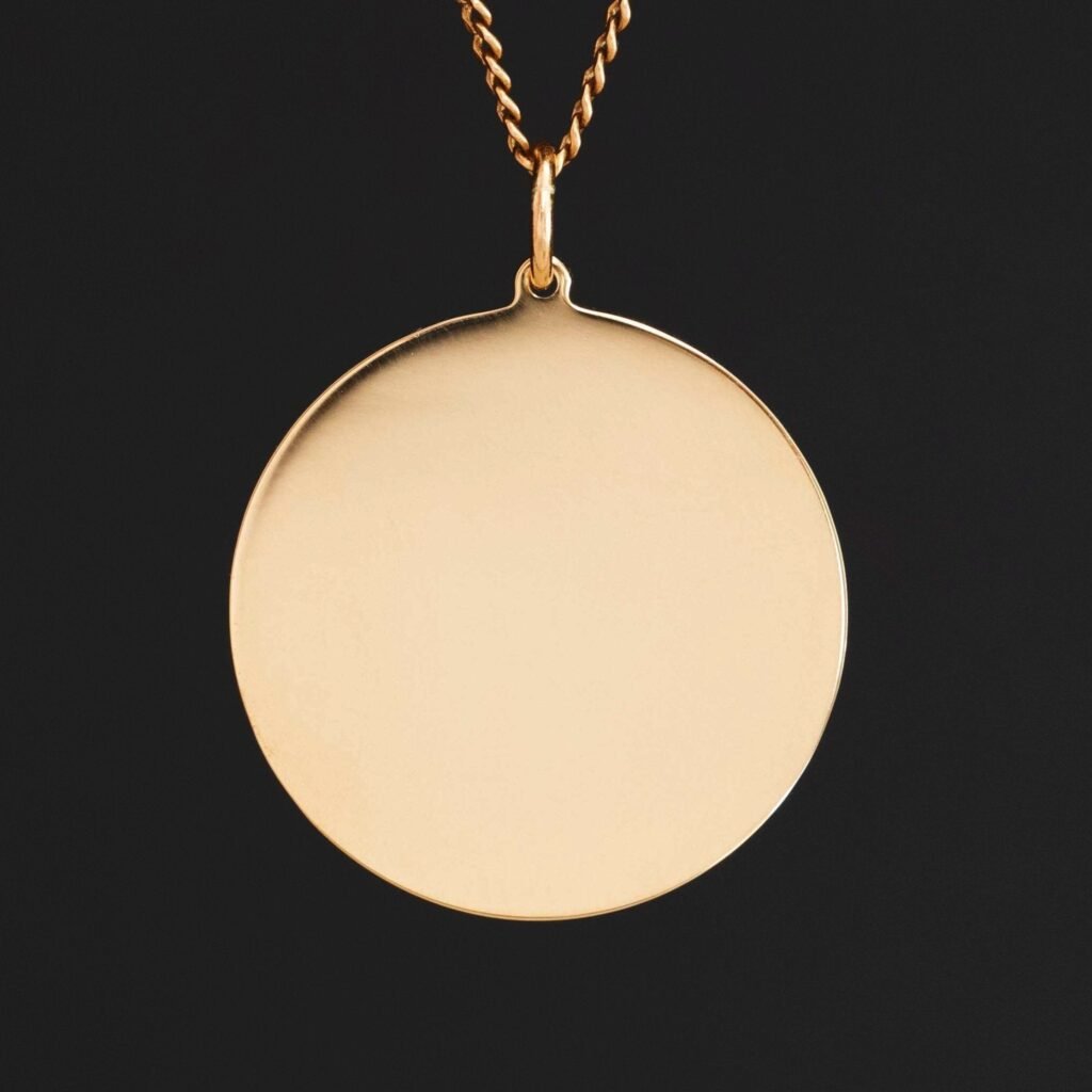 Vintage Engravable Medallion Pendant