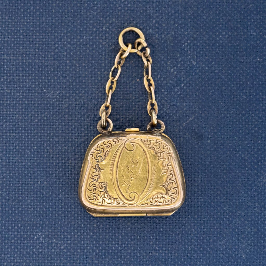 Vintage Engraved Purse Locket Charm