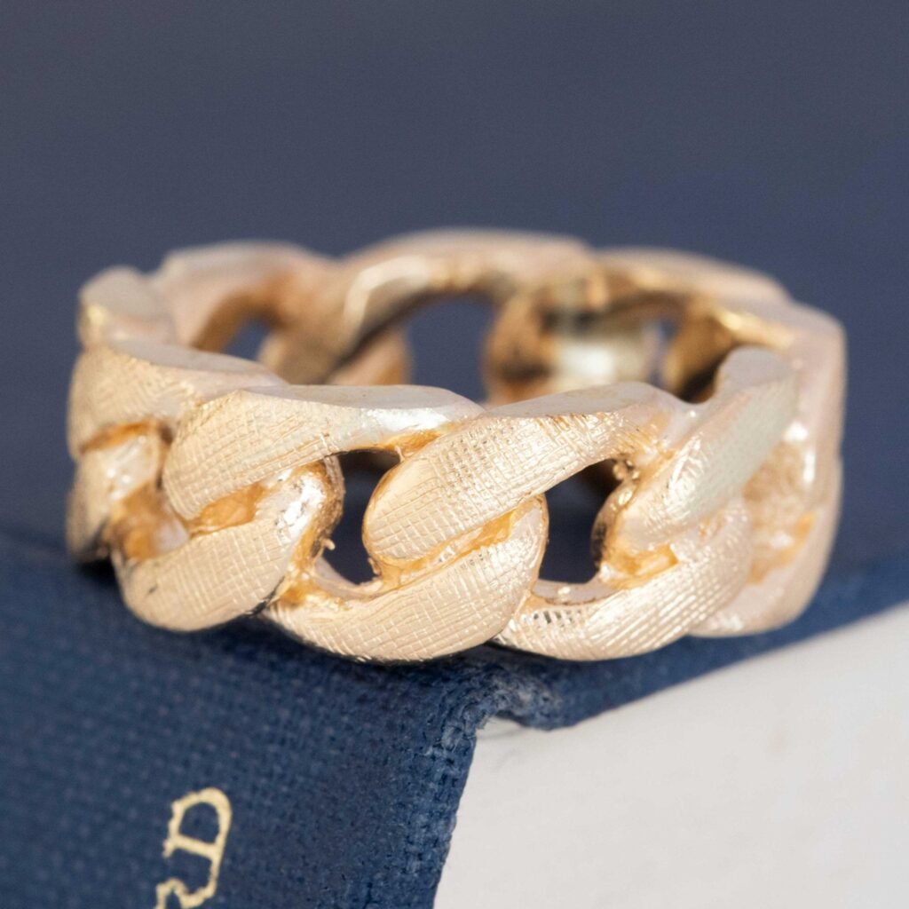 Vintage Etched Curb Link Band, 8.20mm