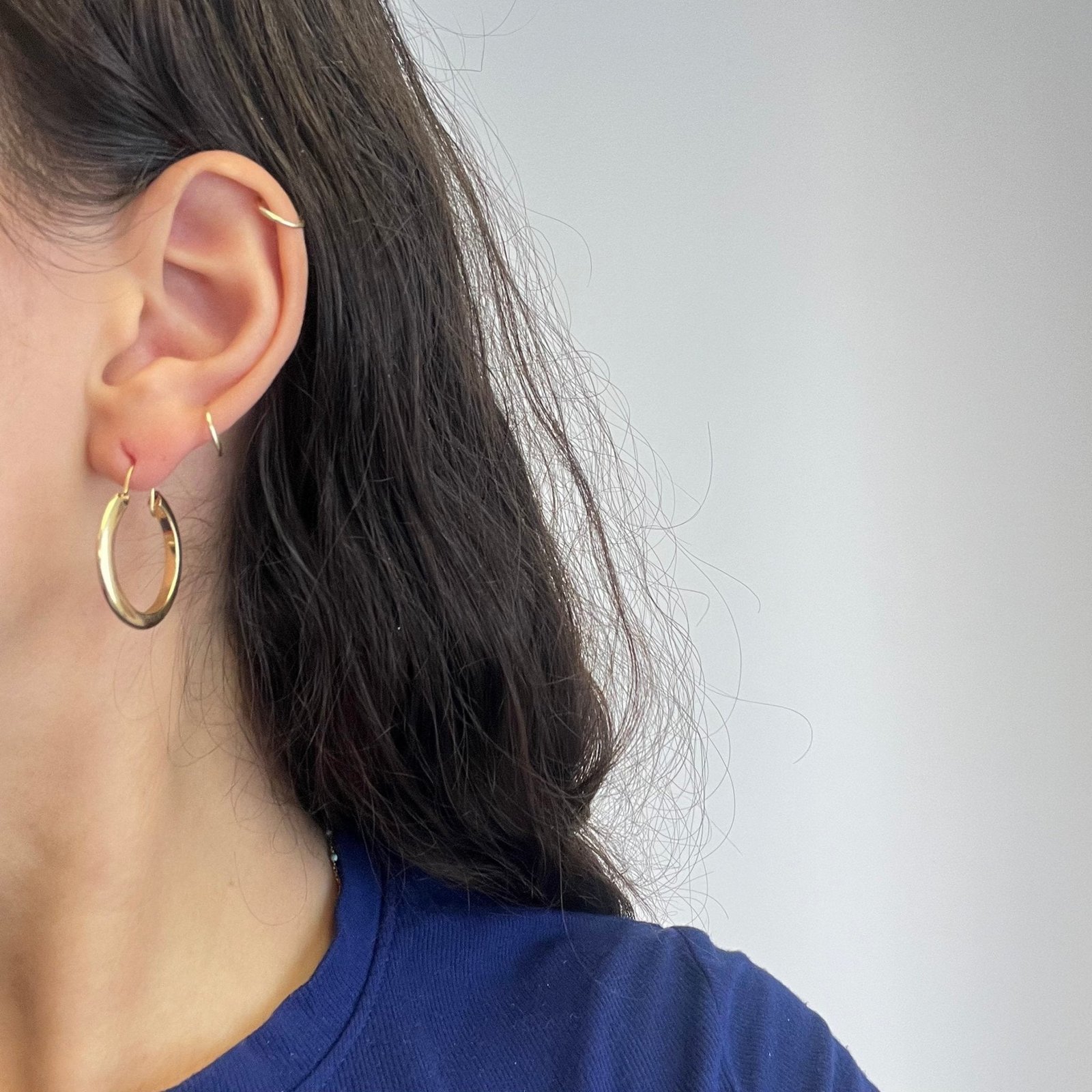 Vintage Flat Hoop Earrings, by Uno a Erre - Image 2