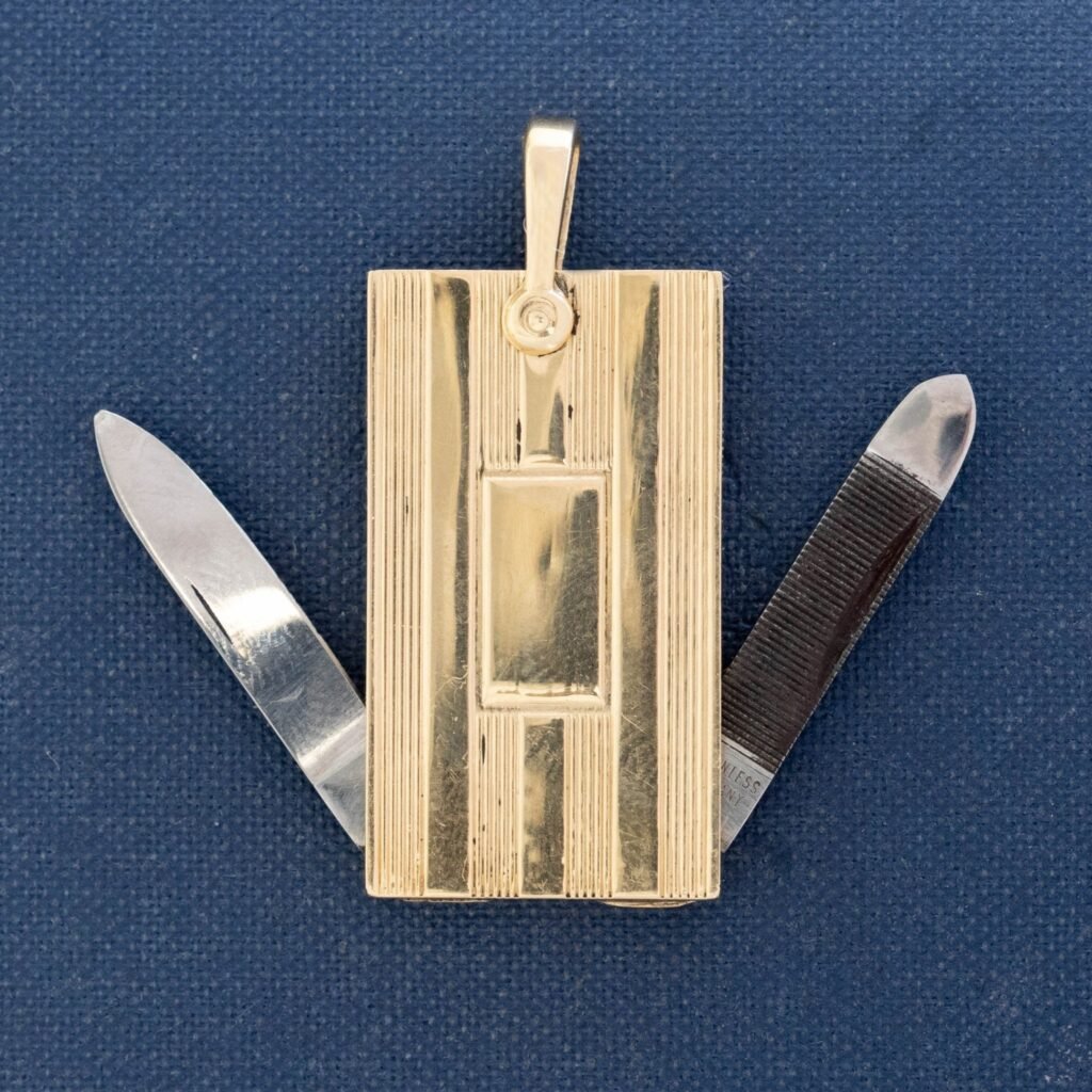 Vintage Fluted Nail File & Knife Pendant