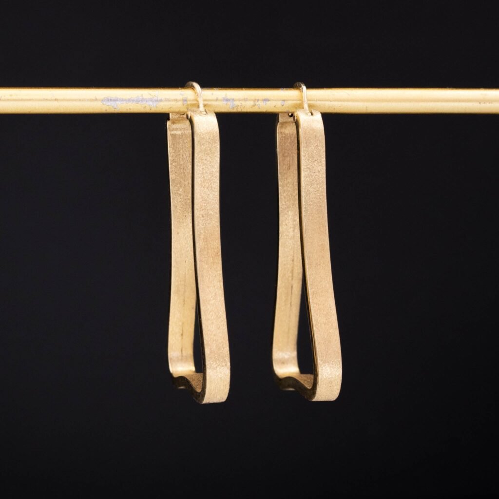 Vintage Freeform Gold Hoops, French