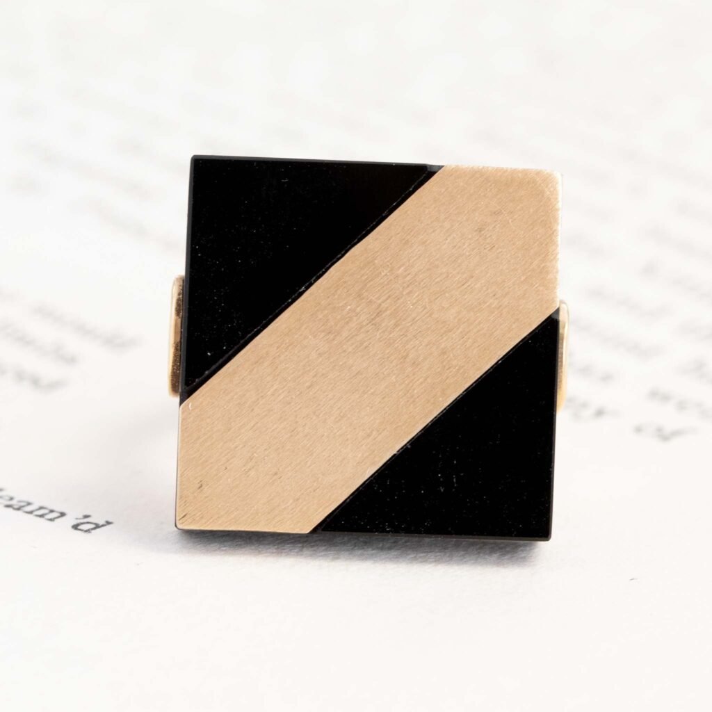 Vintage Gold & Onyx Plaque Ring, by Tiffany & Co.