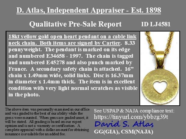 Vintage Heart Symbol Pendant, by Cartier - Image 4