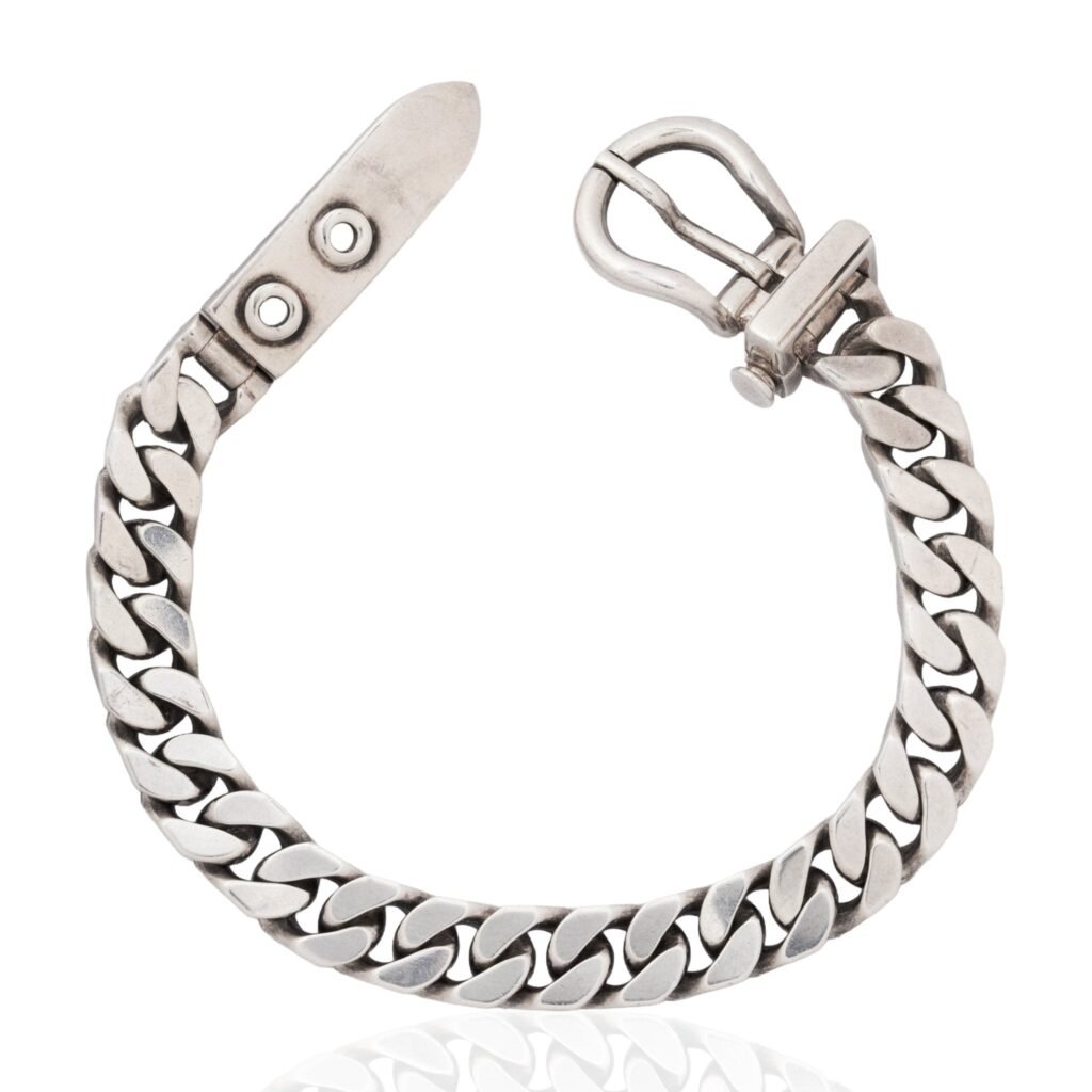 Vintage Silver Buckle Bracelet, by Hermes Paris
