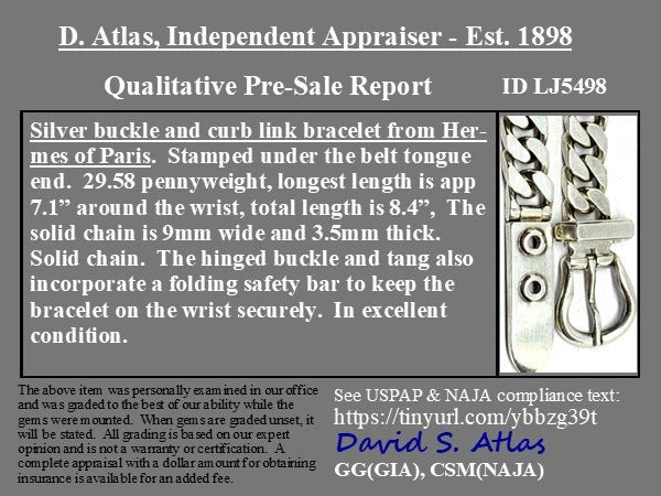 Vintage Silver Buckle Bracelet, by Hermes Paris - Image 4