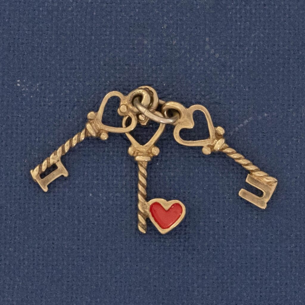 Vintage I Love U / Keys to my Heart Charm
