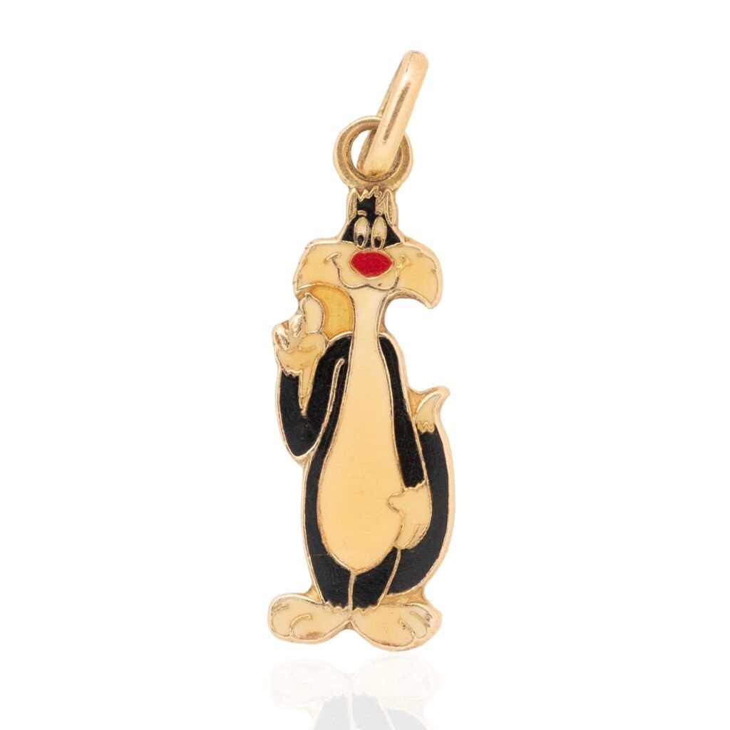 Vintage Enamel Sylvester Charm, Italian