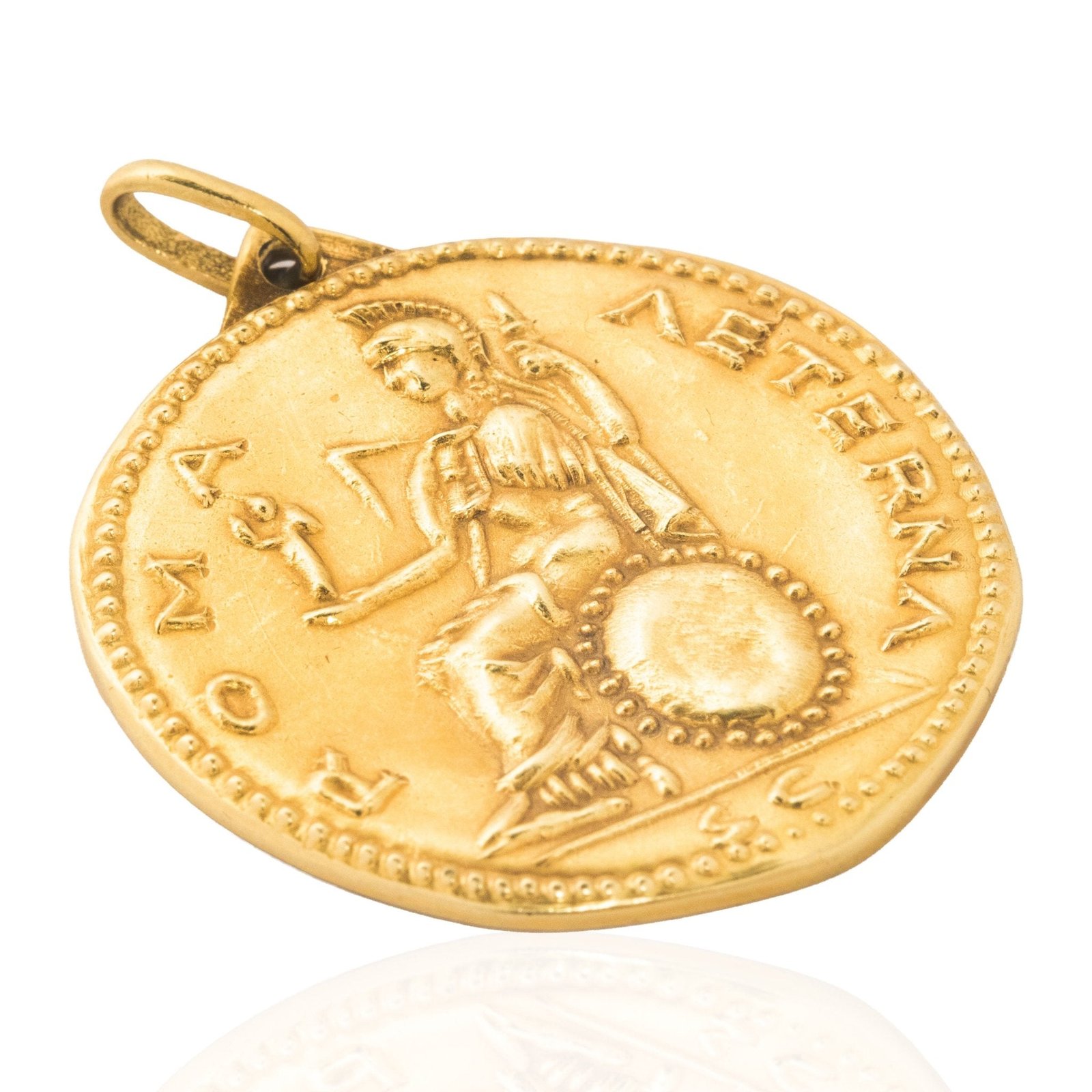 Vintage Roman Sestertius Coin Pendant, Italian - Image 3