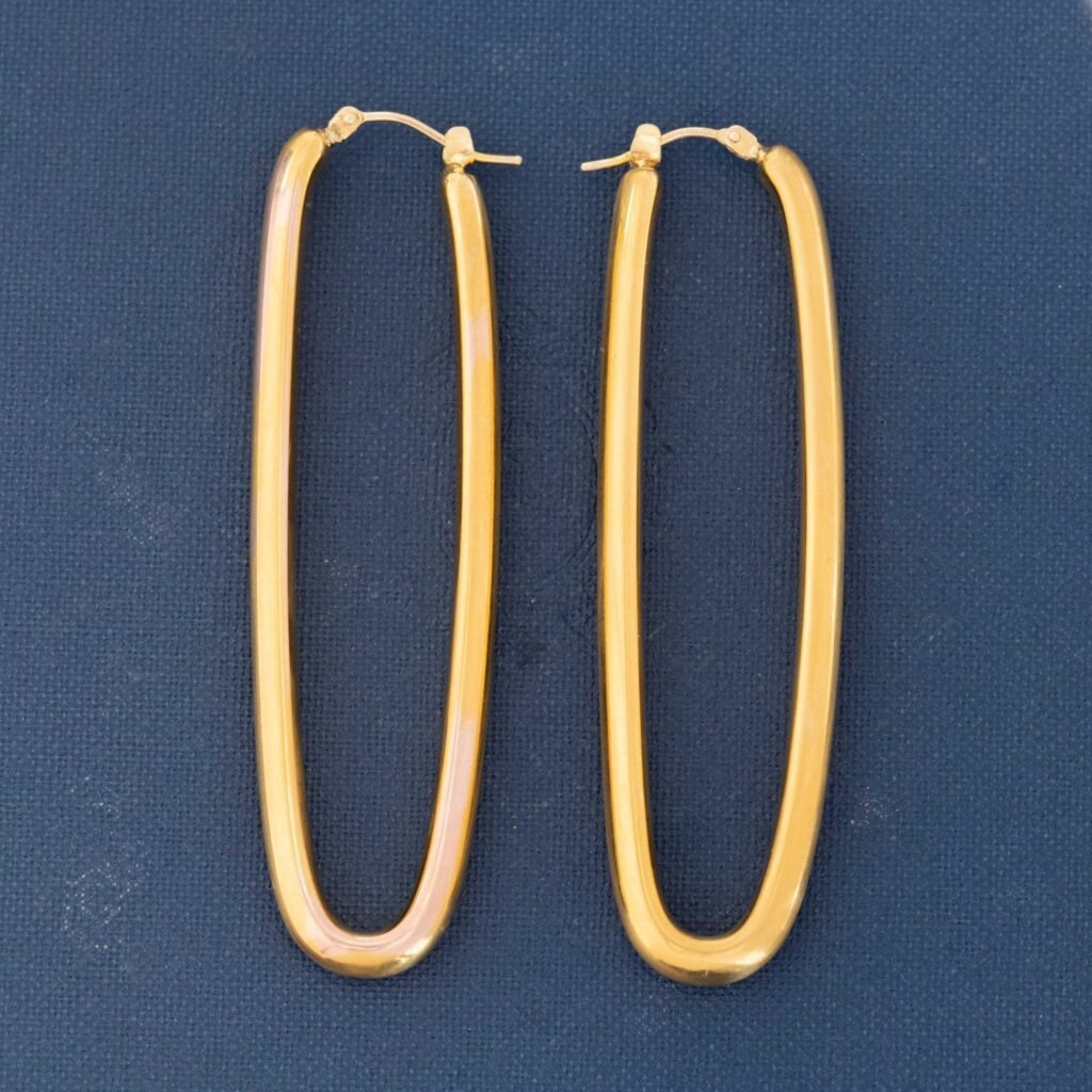 Vintage Jumbo Drop Hoops, Italian