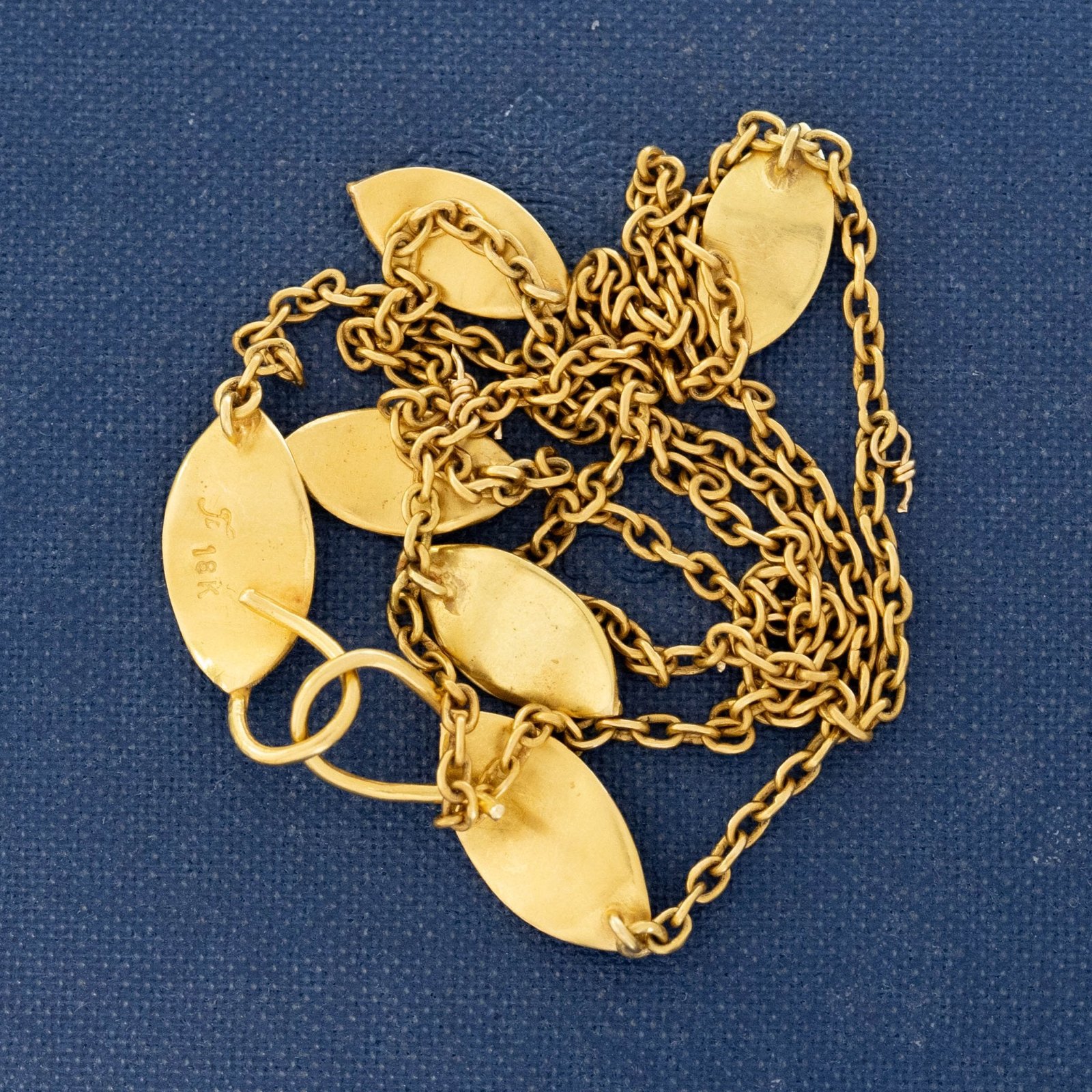 Vintage Leaf Drop Station Necklace - Image 4