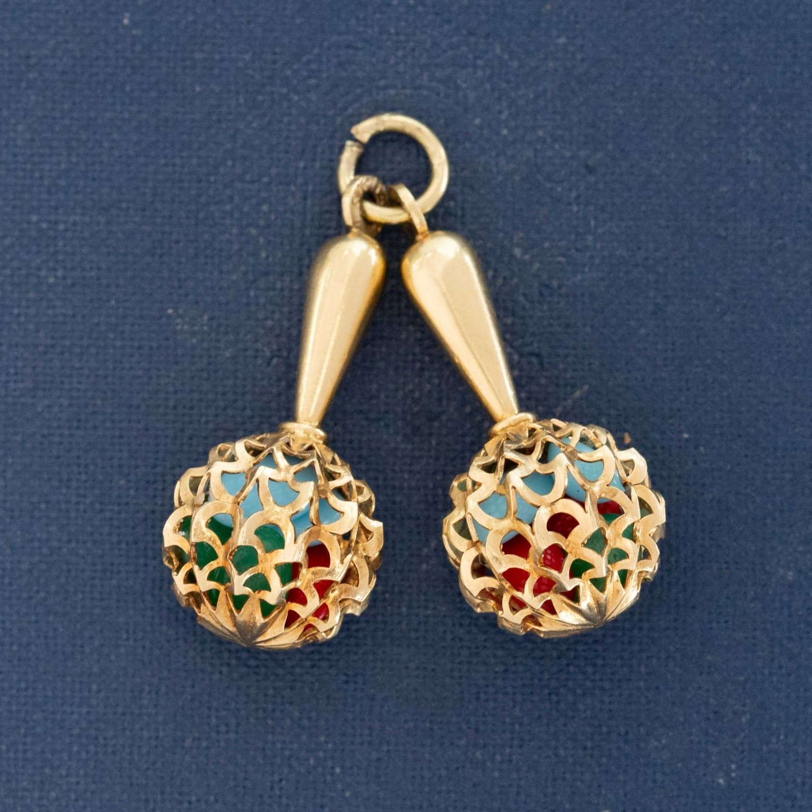 Vintage Maracas Charm, Italian