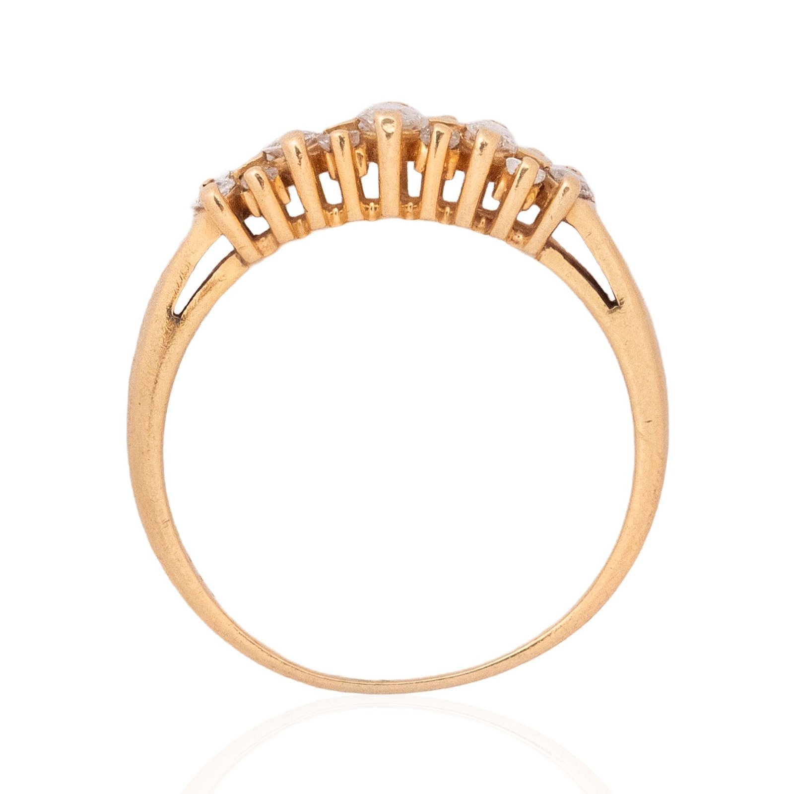 1.05ctw Vintage Mixed Cut Marquise & Baguette Ring - Image 6
