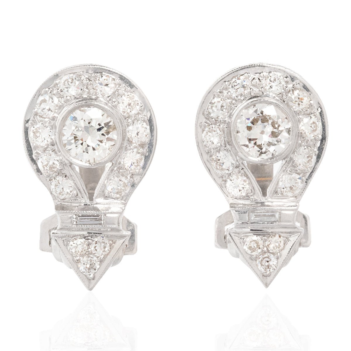 1.71ctw Vintage Diamond Arrow Drop Earrings