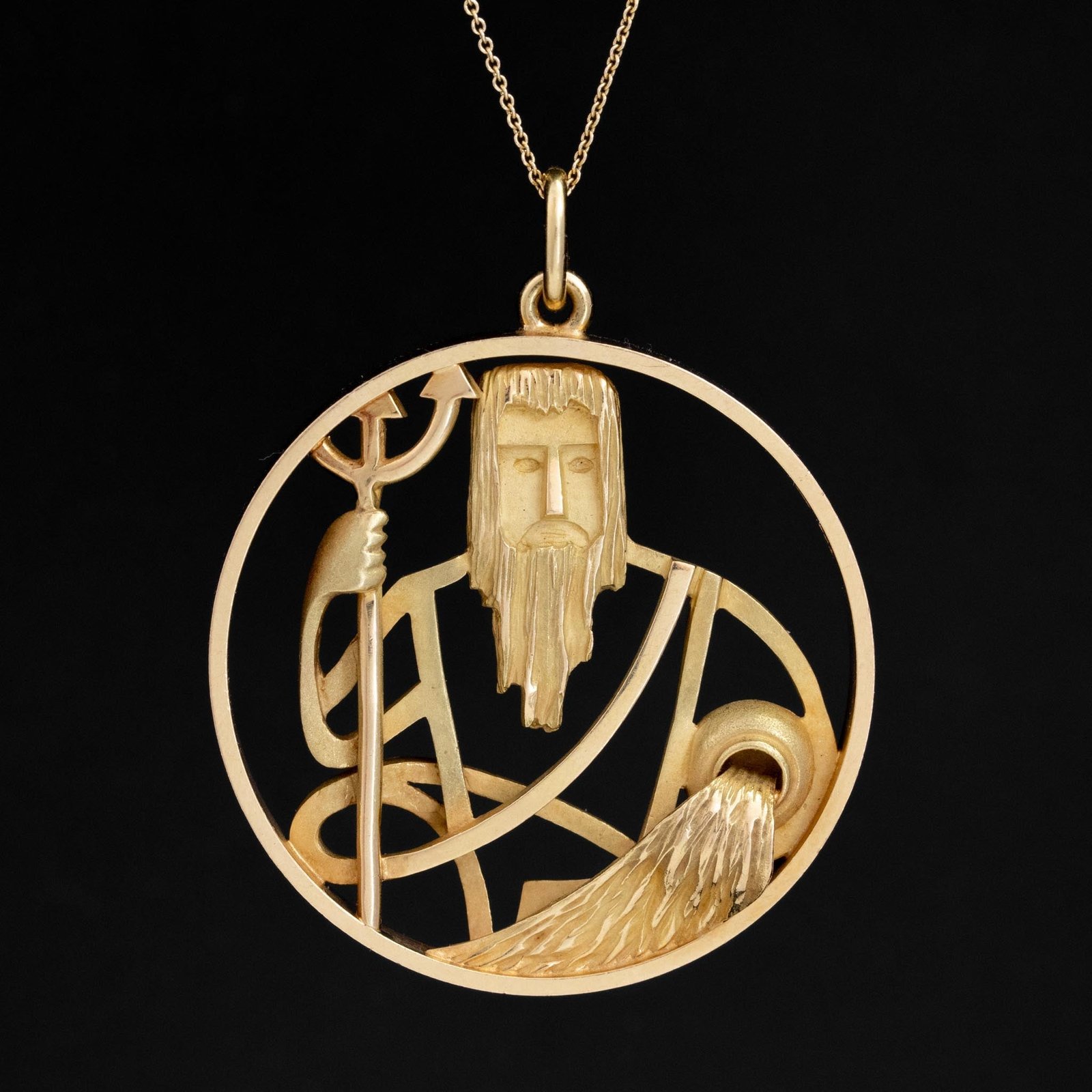 Vintage Neptune/Aquarius Pendant, by Gubelin