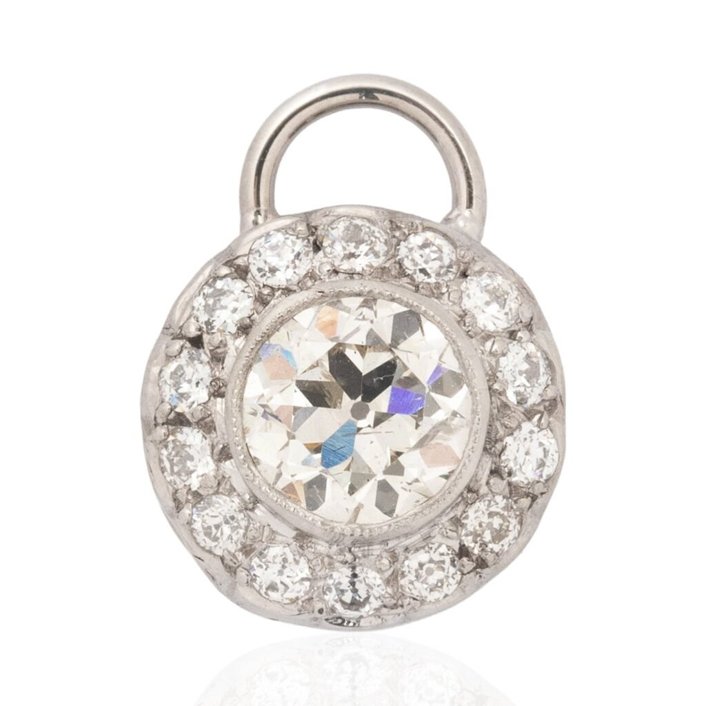 1.02ctw Vintage Old European Cut Diamond Cluster Pendant